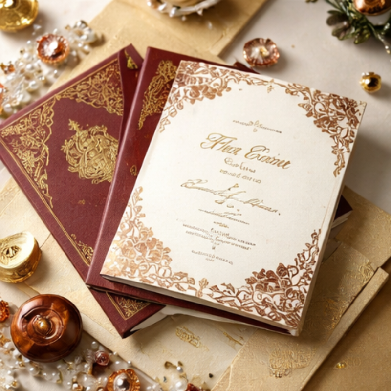 Gold foil invitation card printing machine Surat